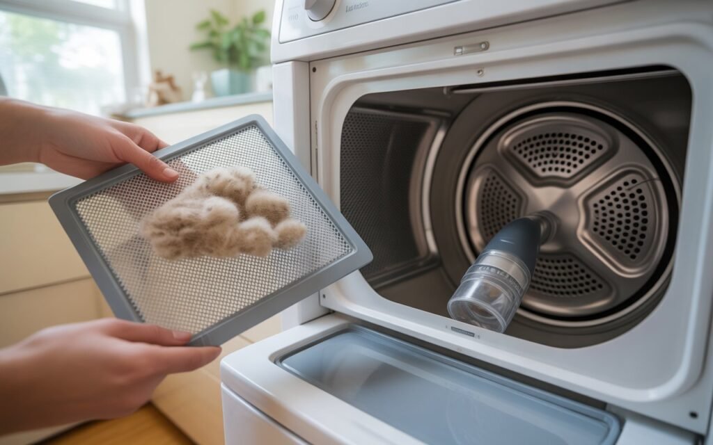 Clean the Lint Trap and Lint Trap Housing