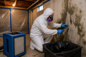 Mold remediation in progress